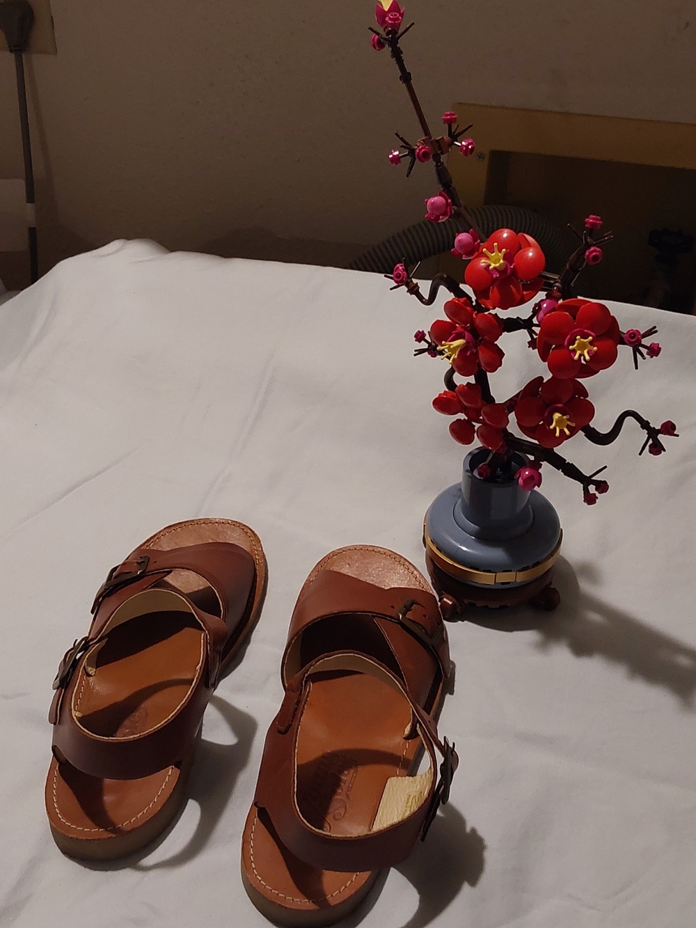 Kids Adjustable Brown Leather Buckle Sandals